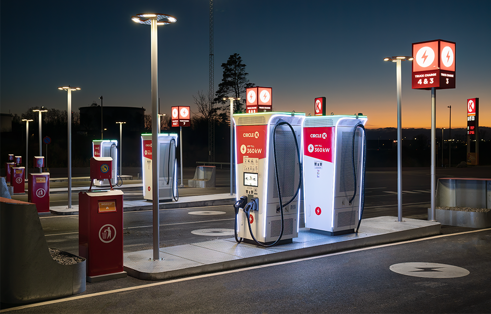 Circle K stasjon med ladere